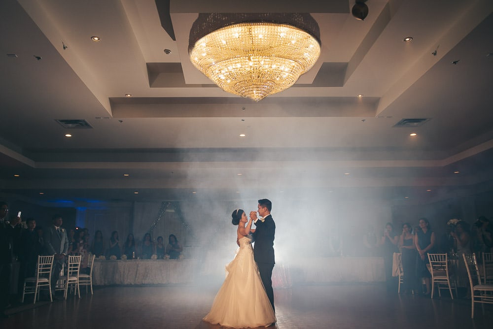 bride and groom first dance at wedding at brookside banquet centre 