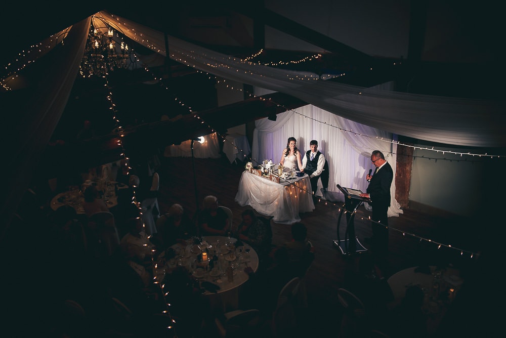 speeches at the Elmhurst Inn wedding in the carriage house