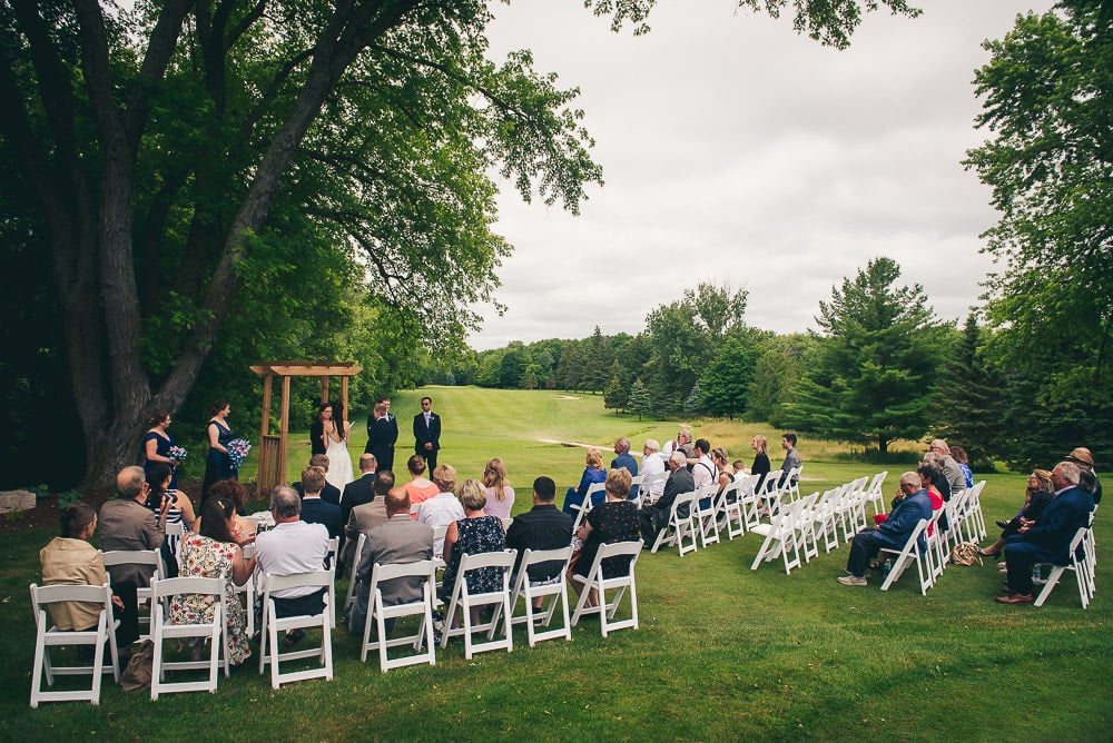 wedding ceremony on Mitchell Golf course